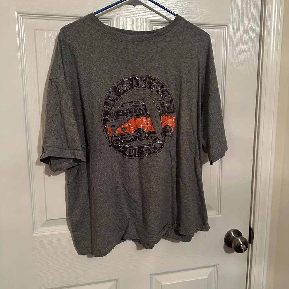 SHEIN Gray and Orange Graphic Tee